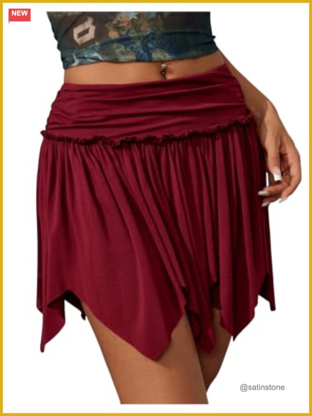 Y2K Asymmetrical Ruched Mini Skirt Festival Party Night Out